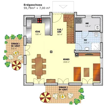 Reetdachhaus Mit Kaminofen Und Grosser Terrasse *